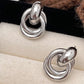 2 Pairs Women Geometric Dangle Drop Earrings Large Knot Design