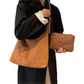 Bucket Bag with Purse Suede Bag Suede Tote Bag Suede Hobo Bags