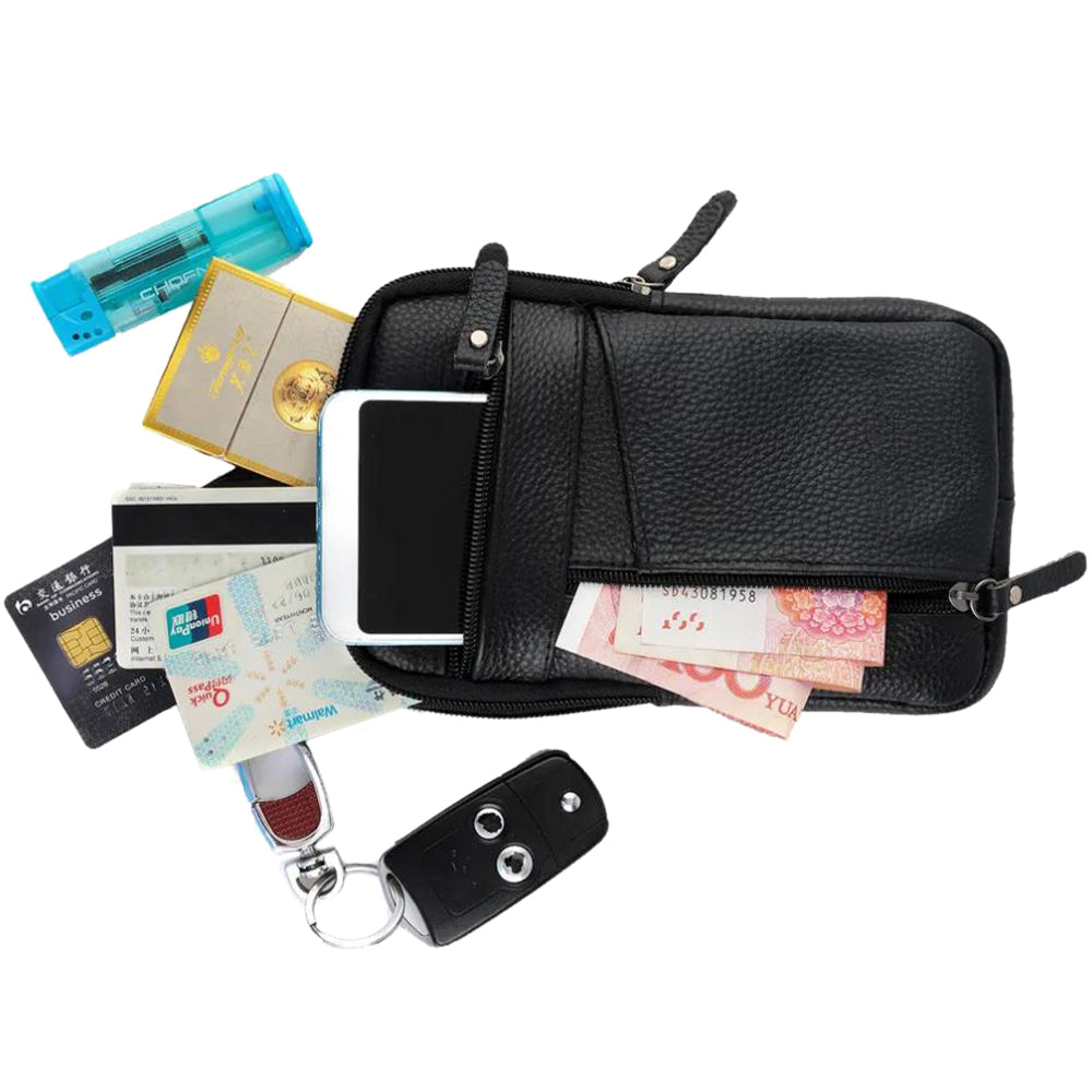 Leather Phone Pouch Crossbody Bag for Men