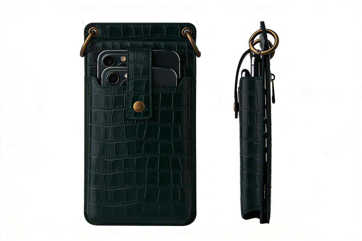 3-in-1 Wallet Card Holder PU Leather Crossbody Phone Bag Phone Purse with Mirror