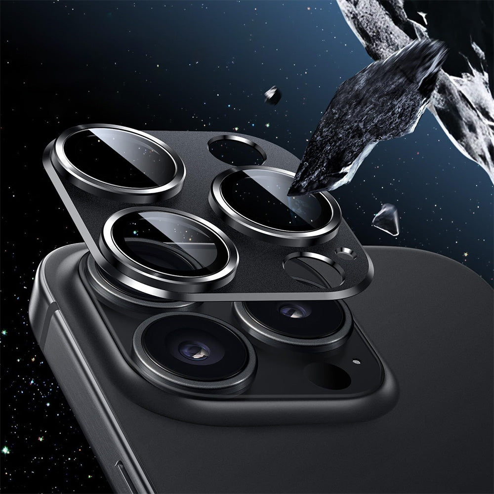 2 Pack Metal Camera Lens Protector for iPhone 16 Pro Max Tempered Glass Cover