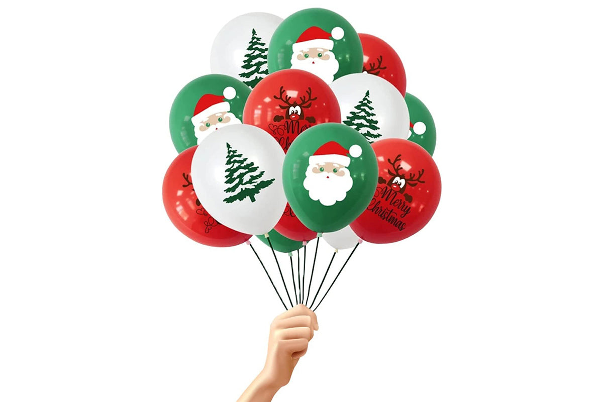 30Pcs Christmas Latex Balloons Santa Tree Party Decorations