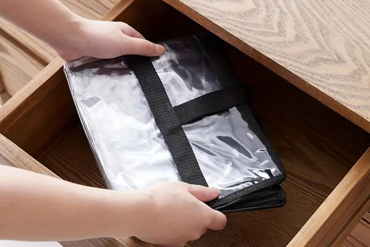 3 Pack Thick Clear Storage Bags with Zipper for Clothes Bedding