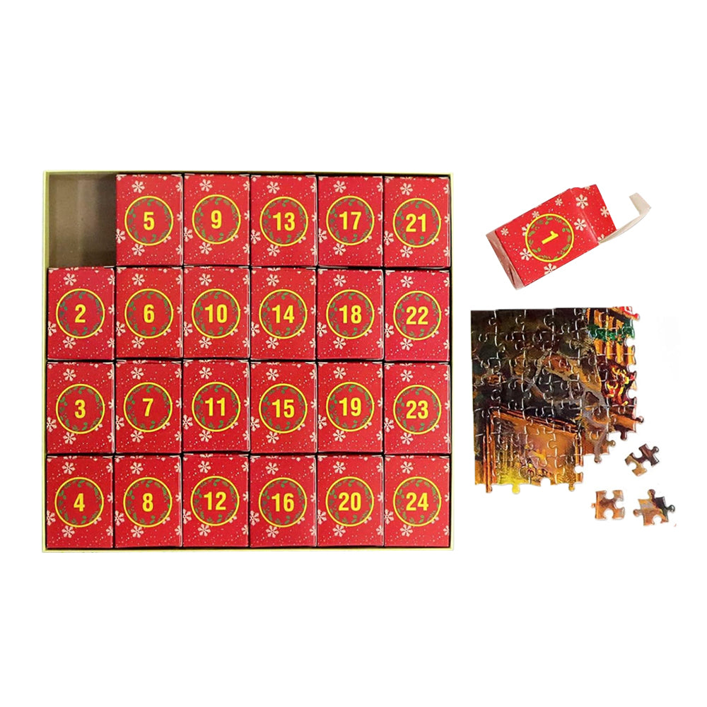 1008Pcs Advent Calendar Jigsaw Puzzles 24 Days Christmas Countdown Puzzles
