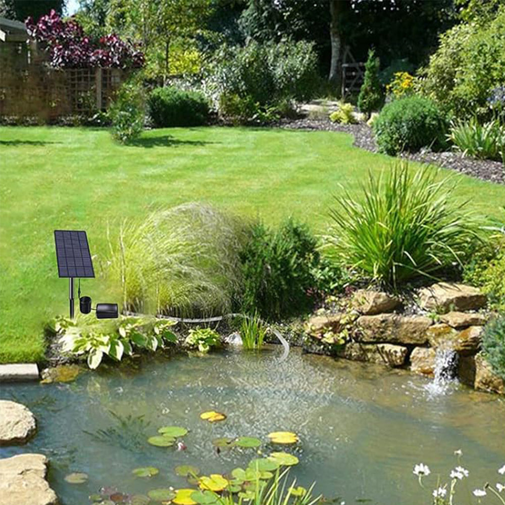 Solar Powered Oxygen Aerator Pump with Air Stone and Ground Stake for Pond Pool and Aquarium