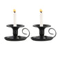2Pcs Retro Black Iron Taper Candle Holders for Thanksgiving Christmas