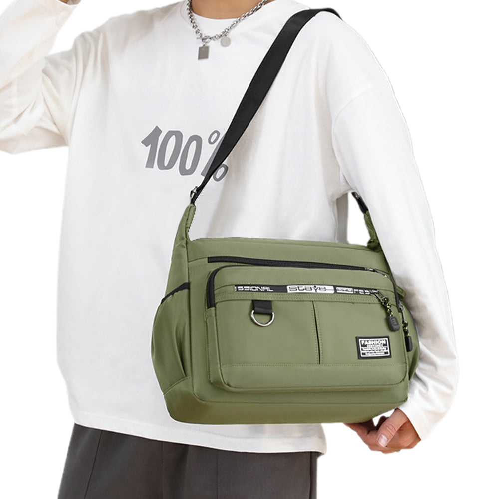 Multi-Pocket Men's Crossbody Shoulder Bag for Outdoor Travel and Commuting