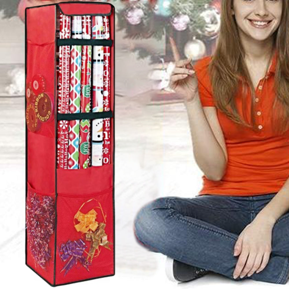 2Pcs Hanging Wrap Organizer Wrapping Paper Storage Hanging Storage Bag