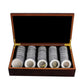 50PCS Coin Capsules Storage Box with Wooden Case Holder Collection Display Organizer