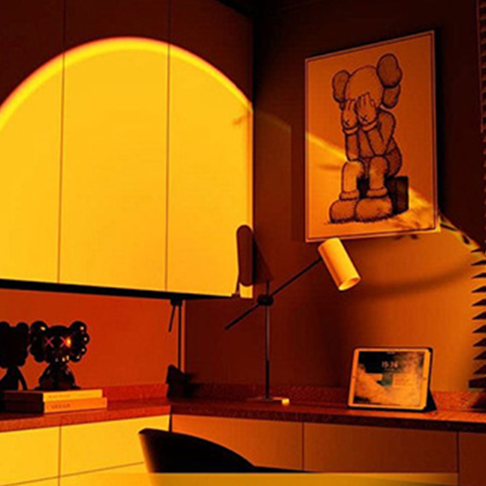 Sunset Lamp Projector RGB Color Rotation LED Sunset Projection Lamp Room Decor