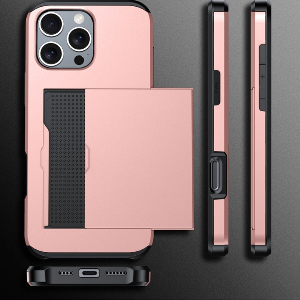 Shockproof Phone Cover Case With Card Holder For iPhone 15 Pro Max