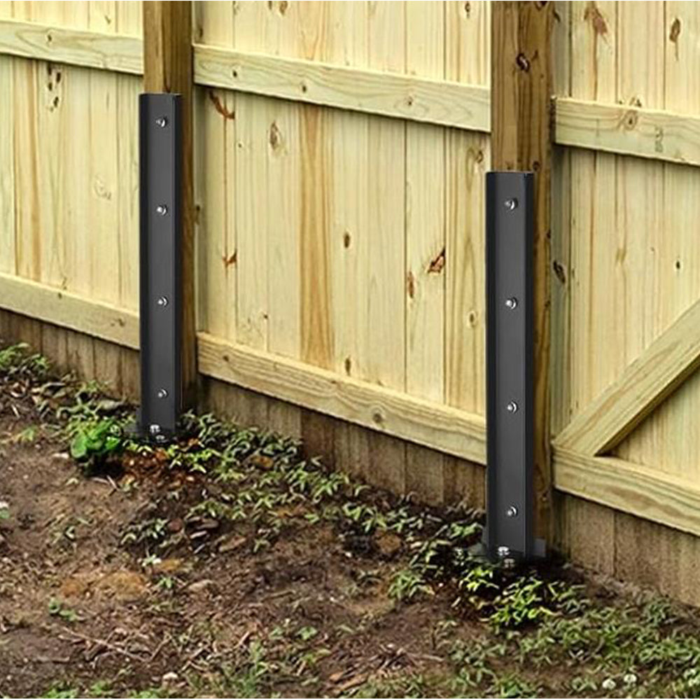 2Pcs Fence Post Repair Kit Heavy Duty H Design Fence Post Anchor Ground Stakes