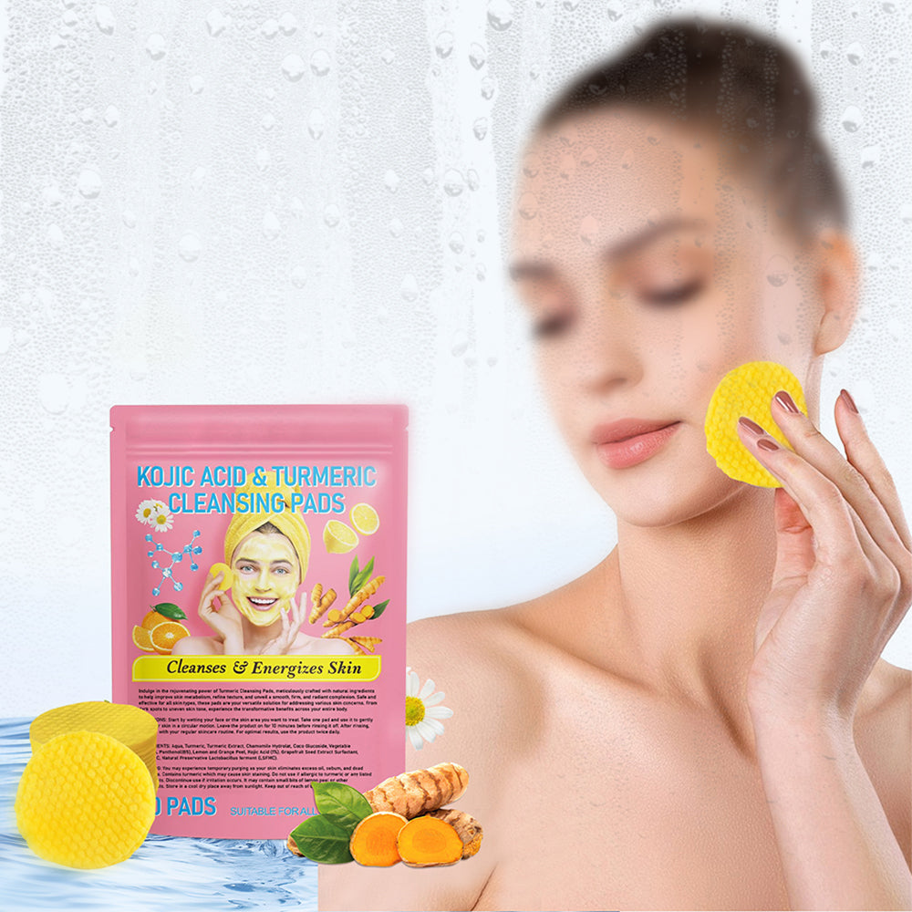 40Pcs Kojic Acid And Turmeric Cleansing Dry Pads for Dark Spots Balance Skin Care