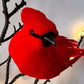 LED Vintage Christmas Tree with Red Cardinals and Warm White Glow