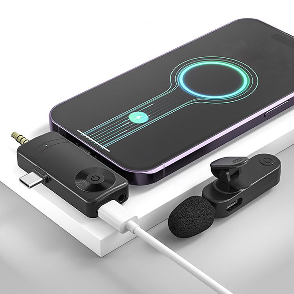 3 in 1 Wireless Lavalier Microphone for Android Phone iPhone Vlog Live Stream Mic