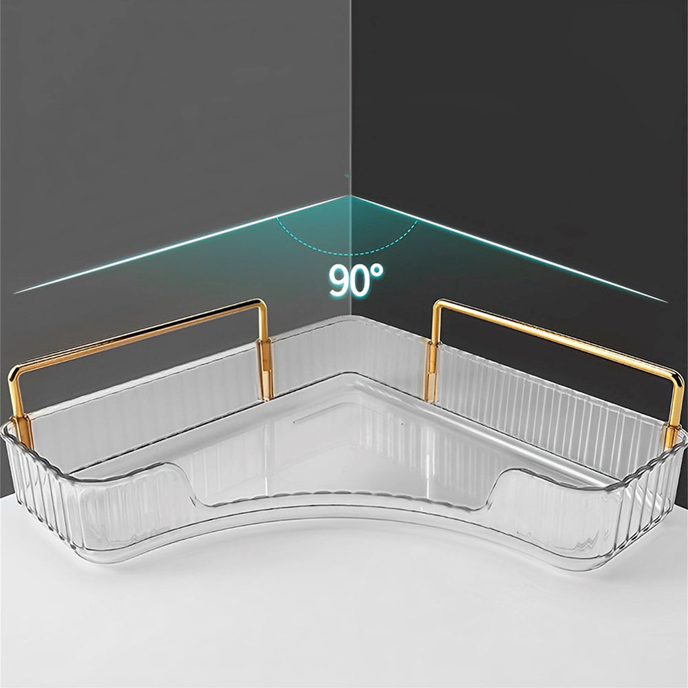 2 Tier Corner Bathroom Counter Makeup Storage Rack