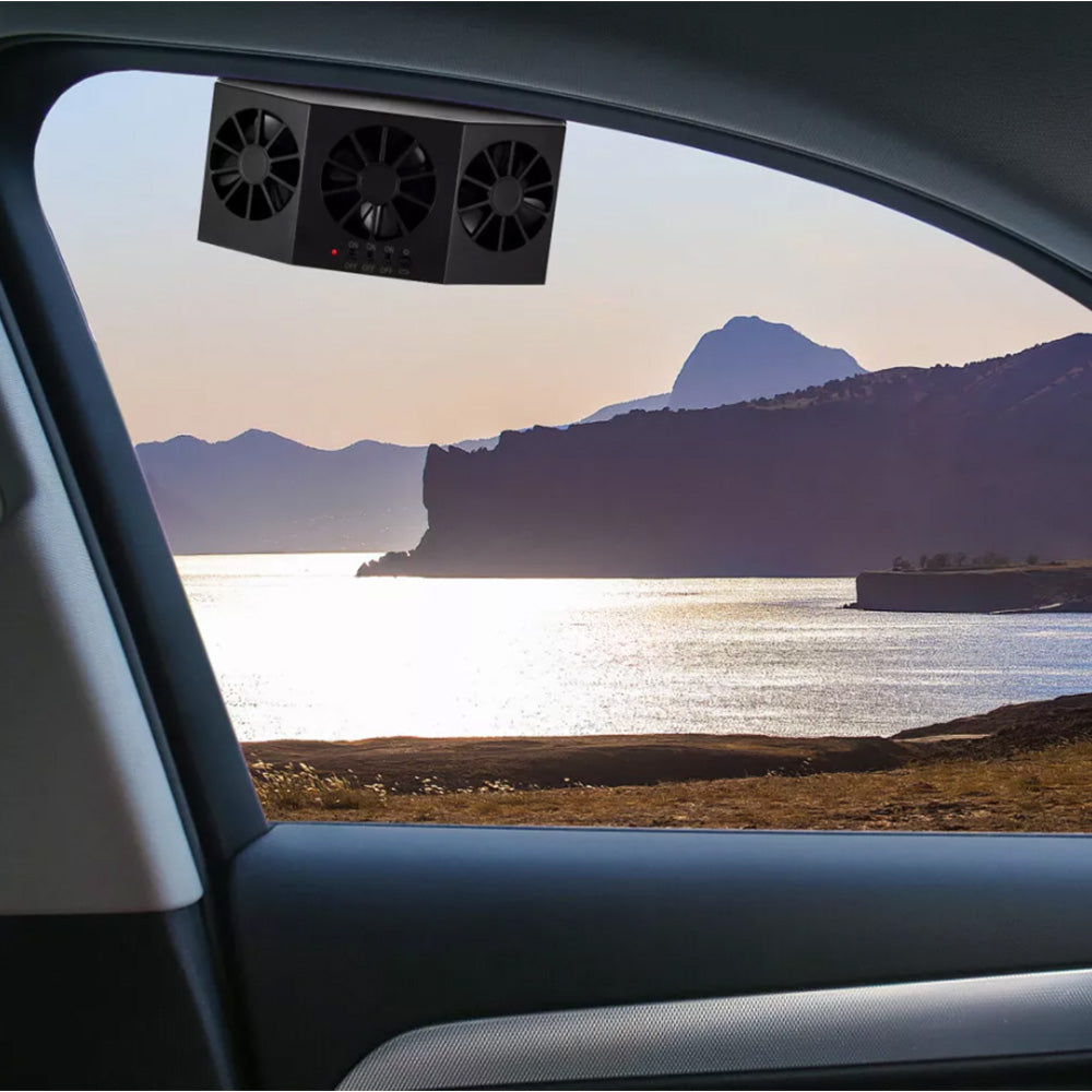 Solar Portable Car Cooler Fan 3 Fan Car Solar Power Air Vent Radiator Car Window Fan