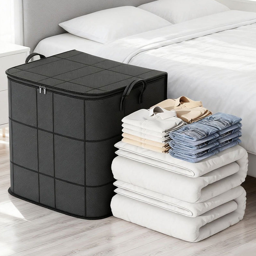 3 Pack 180L Foldable Clothes Storage Bags with Handles 50x50x70cm