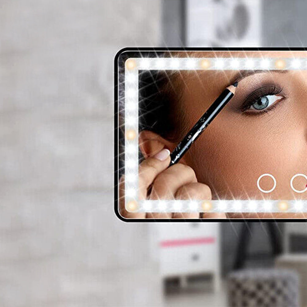 Car Sun Visor LED Makeup Mirror Set 3 Type Light Touch Screen