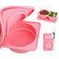 3Pcs Reusable Silicone Snack Container with Lid Dual Compartment Food Box for Salad