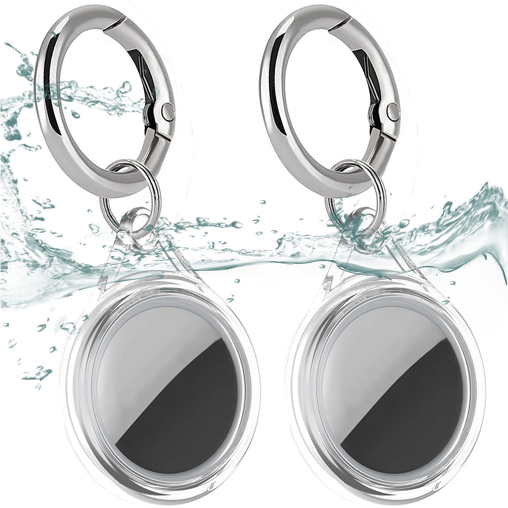 4-Pack Airtag Protective Case with Key Ring Transparent TPU Cover for Apple Airtags
