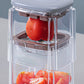 Vegetable Chopper with 4 Interchangeable Blades Press-Type Food Cutter with Container for Dicing