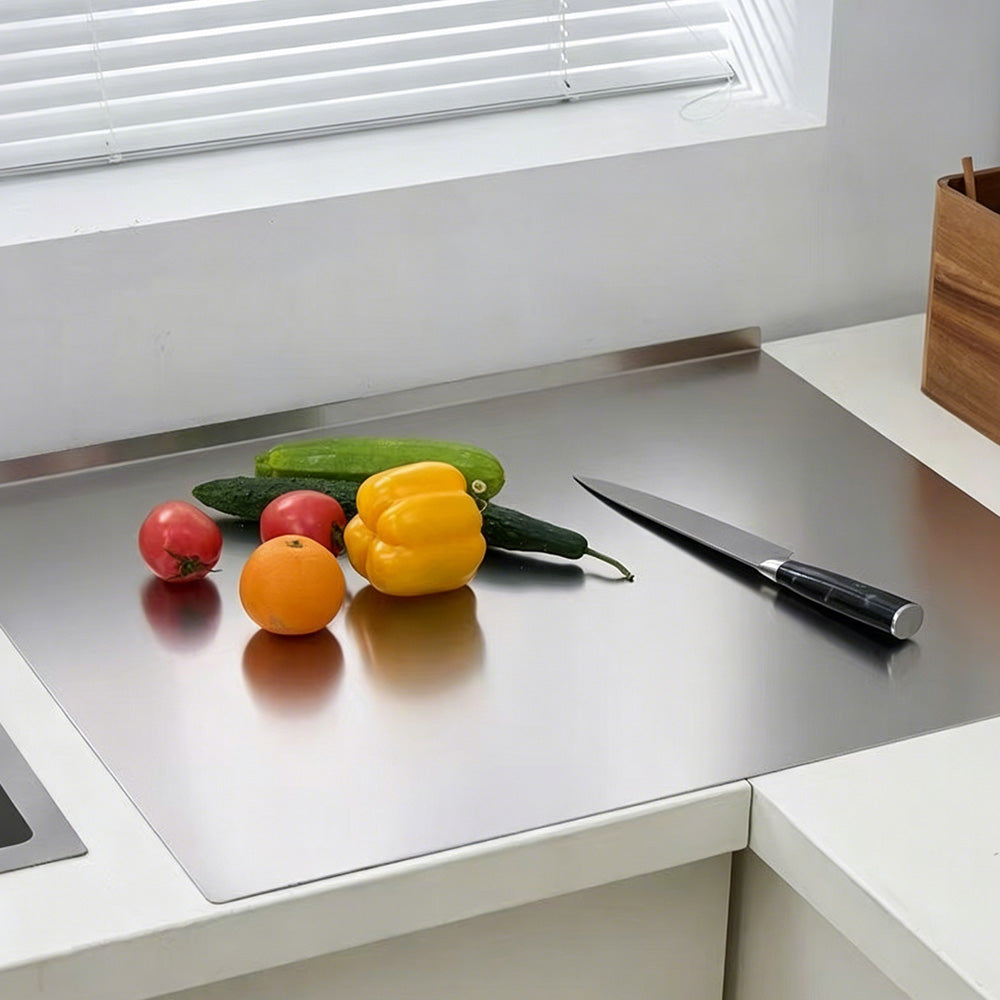 Stainless Steel Chopping Board L Shape Non Slip Cutting Board Metal for Kitchen