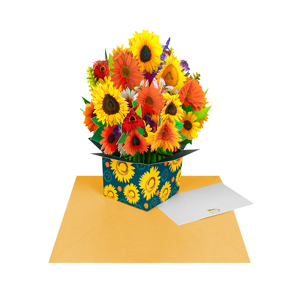 Pop-up 3D Flower Bouquet Greeting Card for Mother's Day-Sunflowers