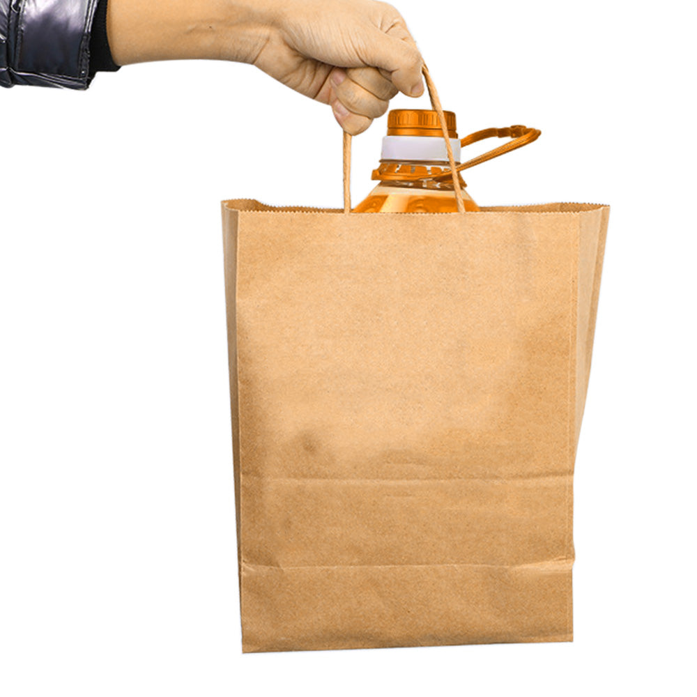 50 Pack Brown Kraft Paper Gift Shopping Bags with Handles for DIY