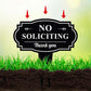 Large No Soliciting Metal Yard Sign Lawn Decorative Stake 43x40cm