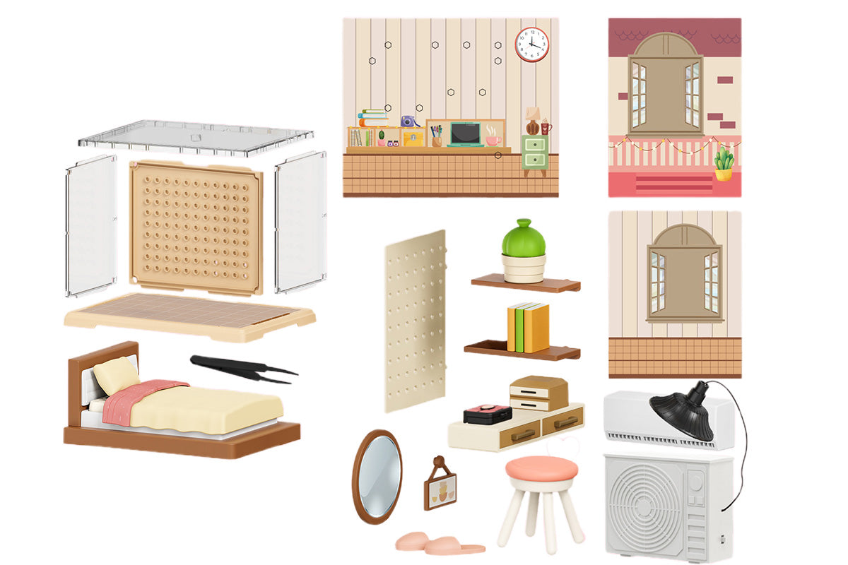 DIY Miniature Dollhouse Kit 3D Puzzle Dollhouse Toy with Dust Cover and Light