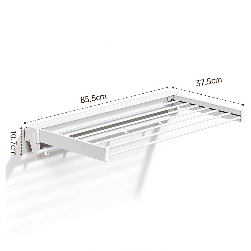Foldable Wall Mounted Aluminum Clothes Drying Rack with Seven Rods
