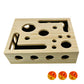 Cat Puzzle Toy Box Wooden Interactive Scratch Maze Toy with Bell Balls for Cats