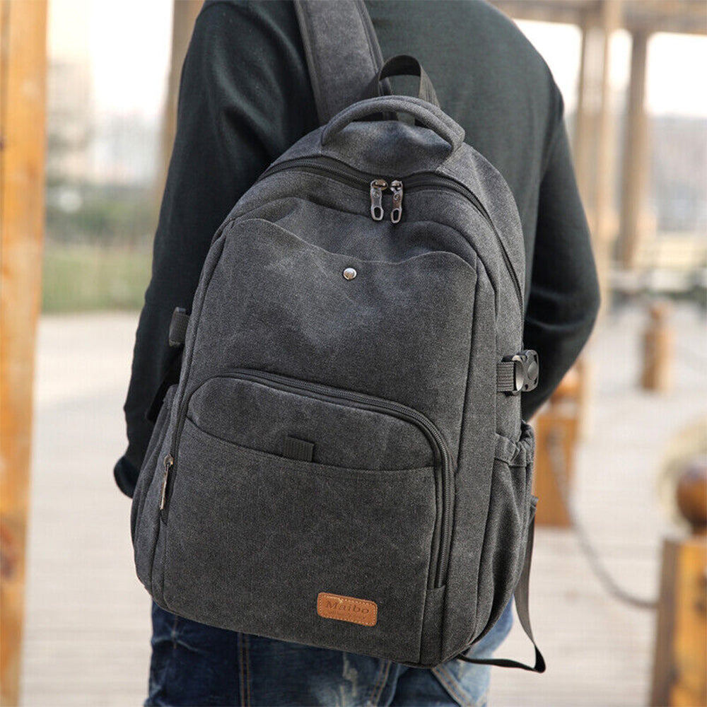 Large Capacity Canvas Backpack Laptop Notebook School Travel Backpack