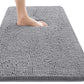 Rounded Corners Chenille Bath Mat Soft Absorbent Non-Slip Washable Bathroom Rug