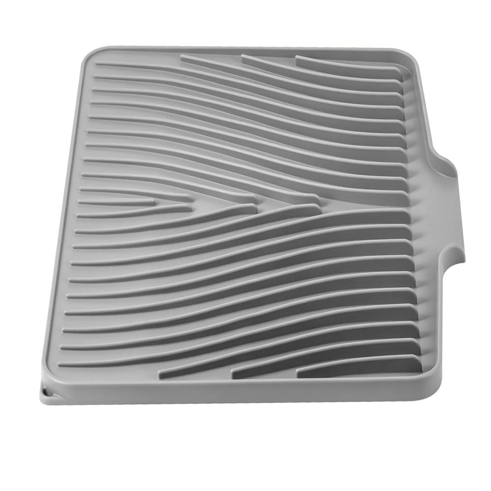 Silicone Dish Drying Mat with Foldable Drain Design