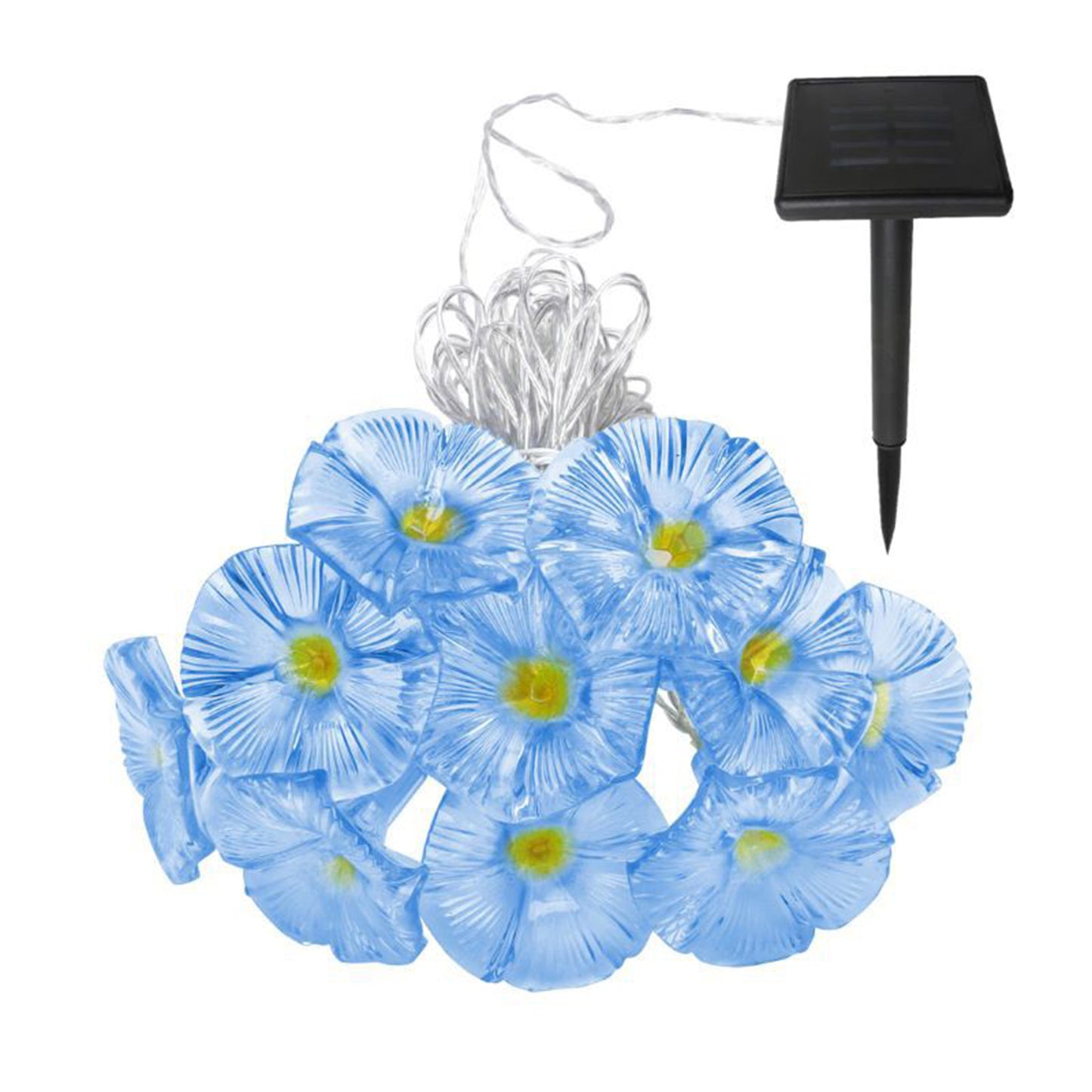 10LEDs Morning Glory Solar String Lights Garden Decor Flower Lantern