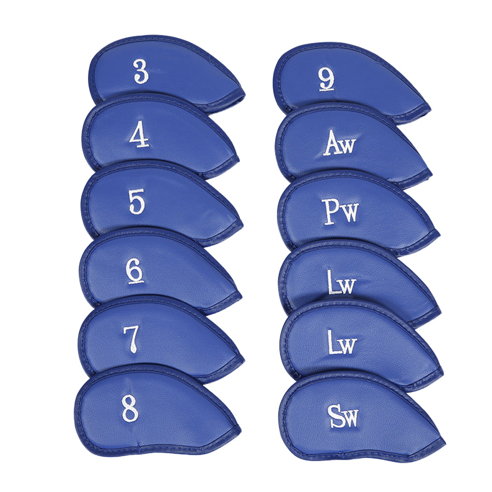 12Pcs PU Leather Head Cover Golf Iron Club Putter Head Cover