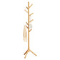 Solid Wood Freestanding Coat Rack with 8 Hooks Tripod Base for Bedroom Entryway