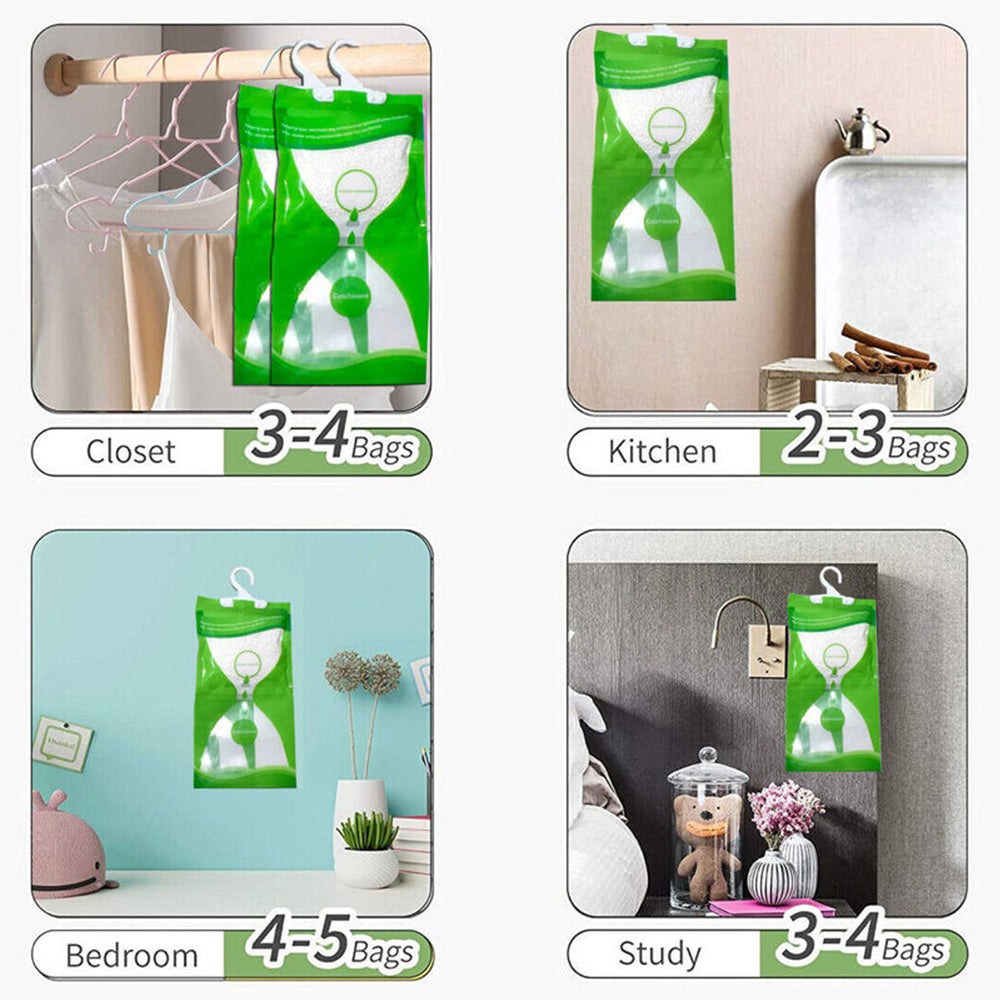 10Pcs Dehumidifier Bag Hanging Wardrobe Drying Anti-mold Agent