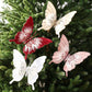 8pcs 3D Fabric Butterfly Clip Ornaments Sequins Glitter Trim Butterfly Clips Decor for Christmas Tree