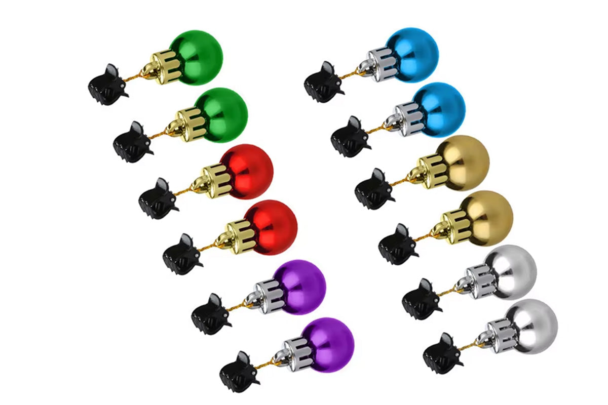 12Pcs Beard Baubles Ornaments Mini Gingle Bells Mustache Christmas Decoration