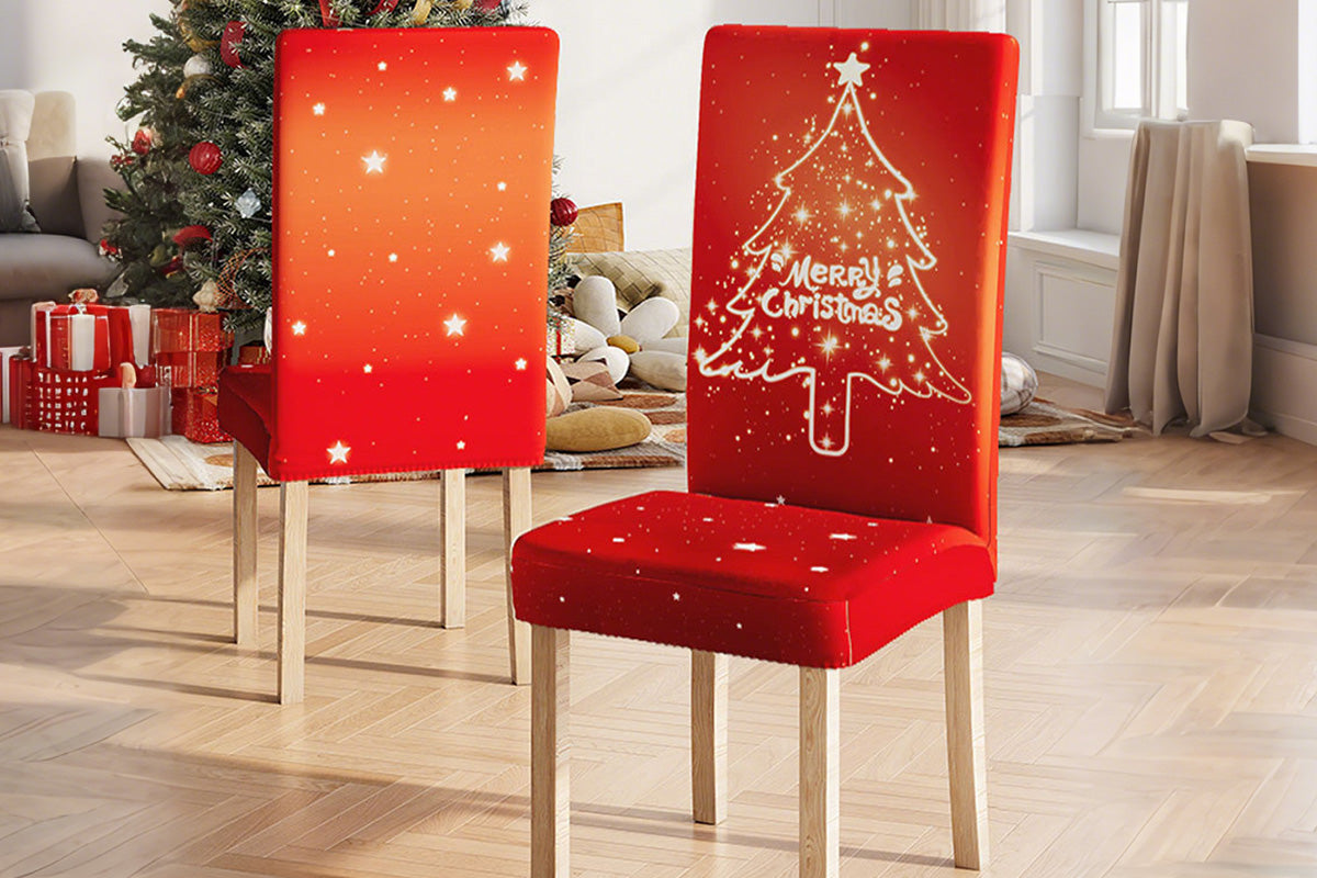 Christmas Chair Cover Slipcover for Dining Chairs for Christmas Parties and Holiday Decor