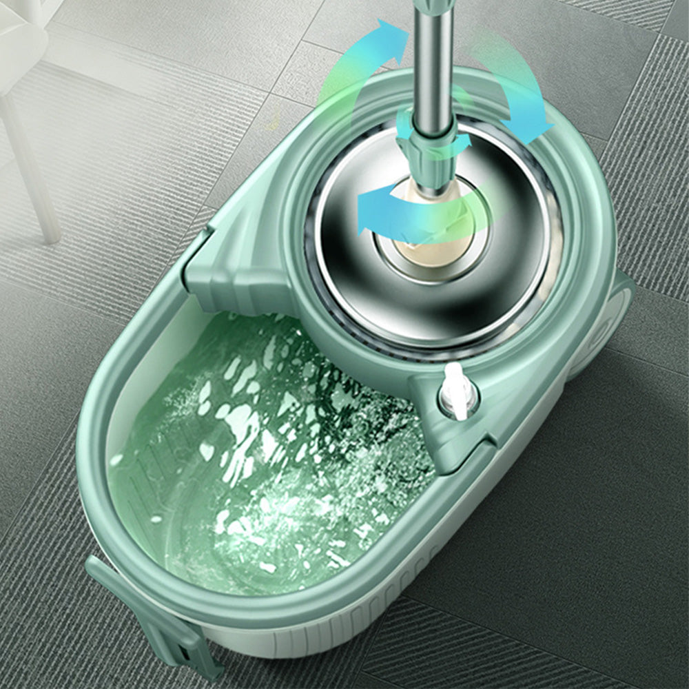 Mop and Bucket Set with Wringer 6 Replaceable Mop Heads for Floor Cleaning