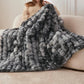 Bubble Tie Dye Throw Blanket Soft Cozy Microfiber Lightweight Warm for Couch-Dark Grey