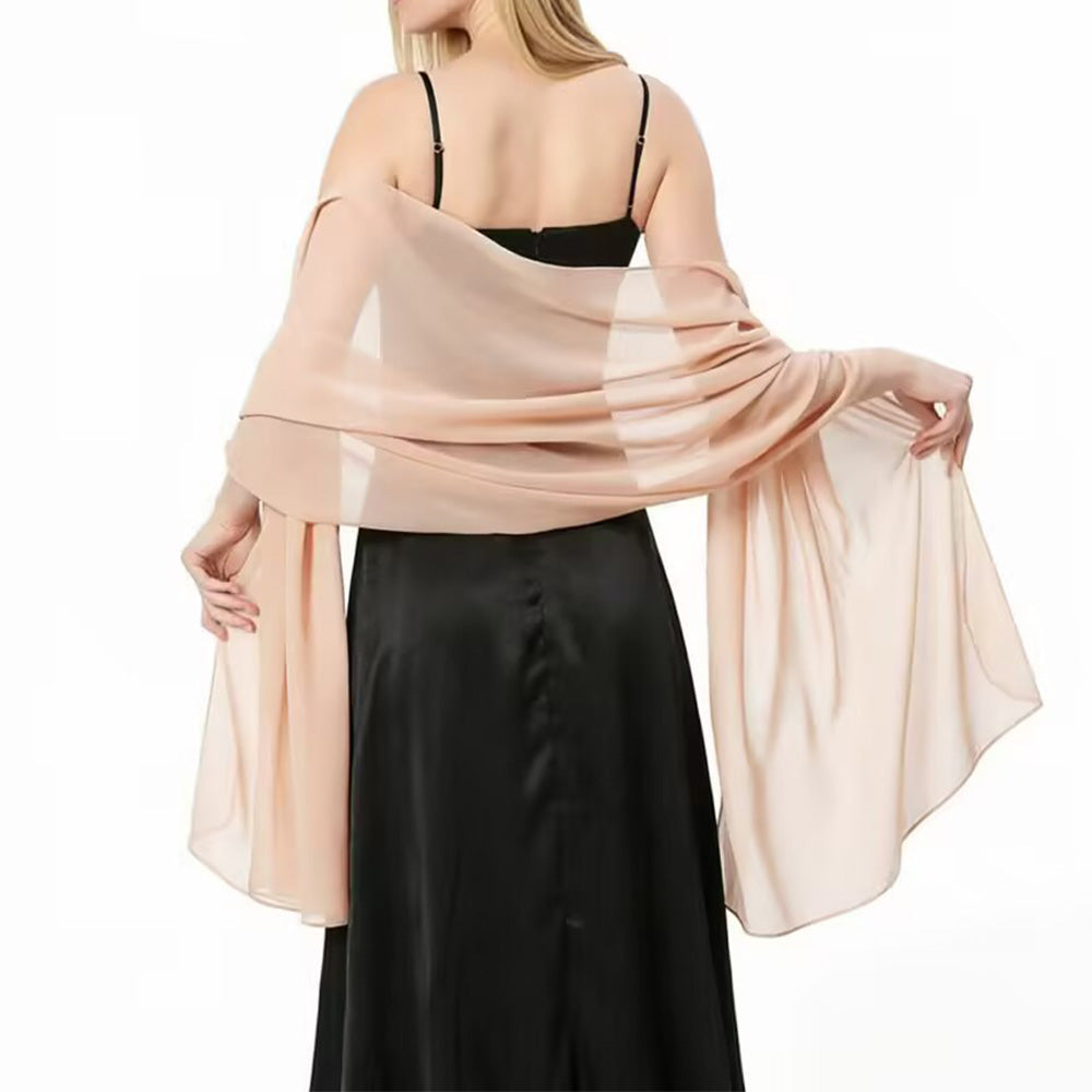 Chiffon Evening Dress Shawl for Weddings Parties 70x170cm