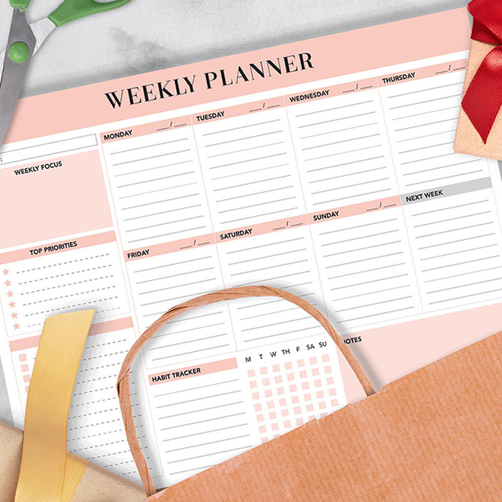 Weekly To Do List Notepad Undated Planner With 52 Sheets Weekly Planner