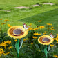 Sunflower Standing Bird Feeder Bird Bath Feeders Bowl for Outdoor