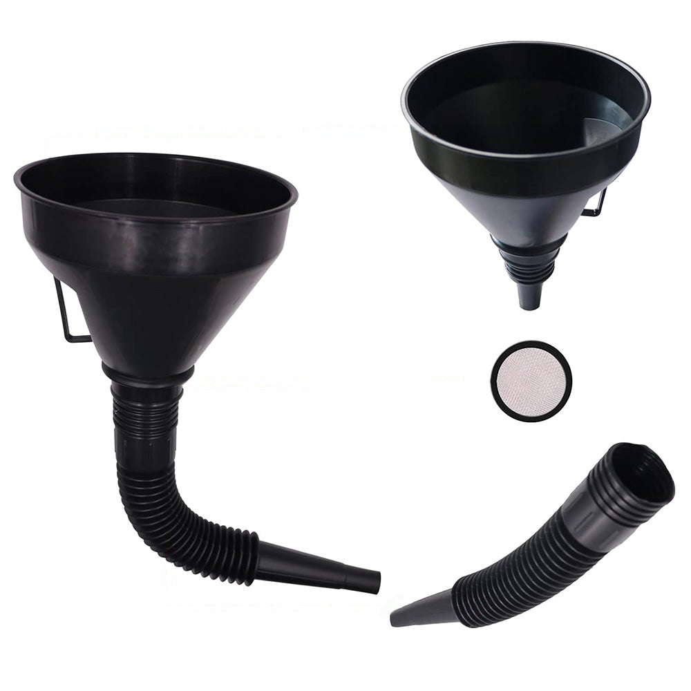 5-Piece Plastic Funnel Set with Flexible Spout