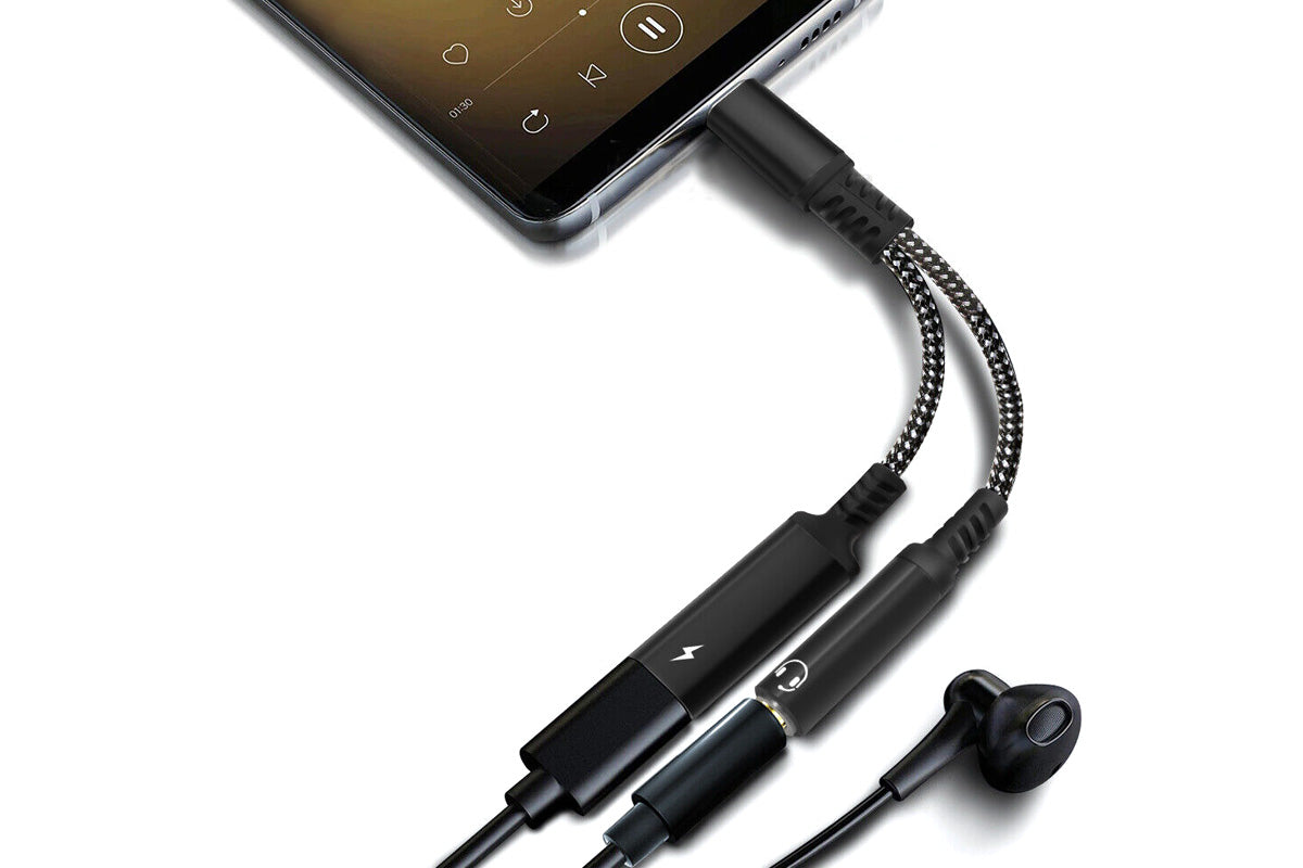 2-in-1 Type-C Audio and Charging Adapter for USB-C Devices with 30W Fast Charge